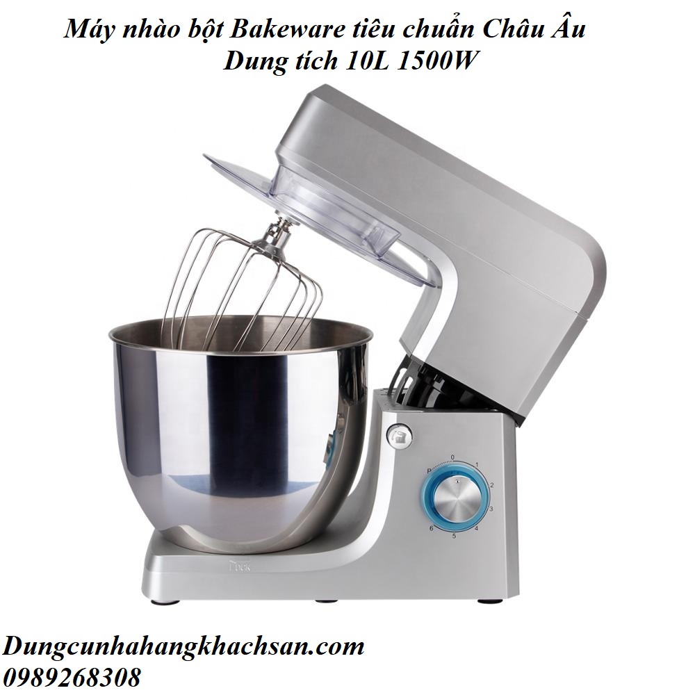 (Sẵn có- Freeship) Máy nhào bột công nghiệp 10L 1500W BAKEWARE / SUPRASCO -công nghệ sản xuất của Đức-thố 100% inox động cơ 100% bằng đồng- Bảo hành 1 năm