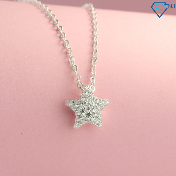 Dây chuyền nữ bạc mặt ngôi sao đính đá DCN0293 - Trang Sức TNJ