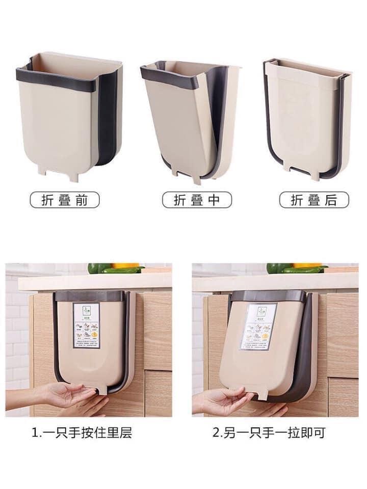 Hộp đựng rác treo gấp gọn tiện dụng