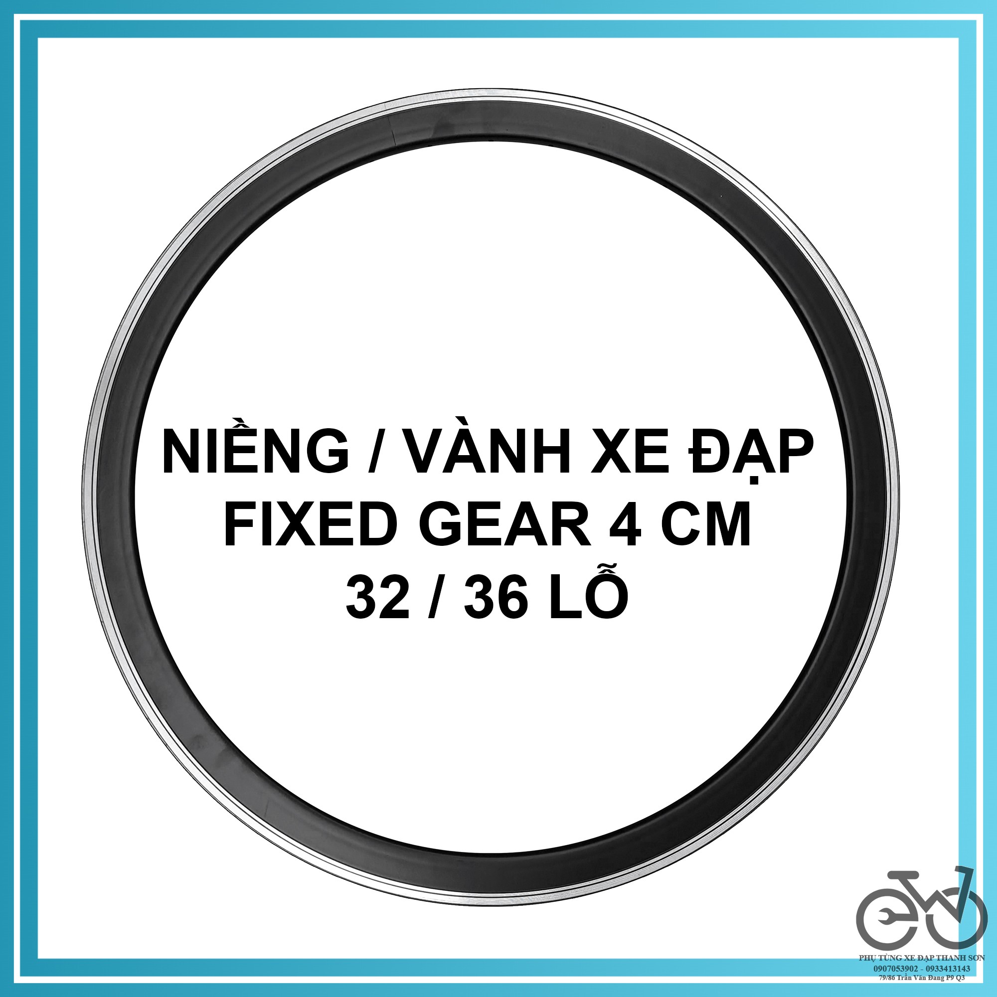 Niềng xe đạp fixed gear, vành xe đạp fixed gear cao 4cm, 32/36 lỗ