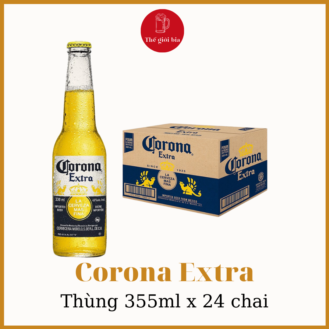 Thùng bia Mexico Corona Extra 355ml x 24 chai Chính hãng