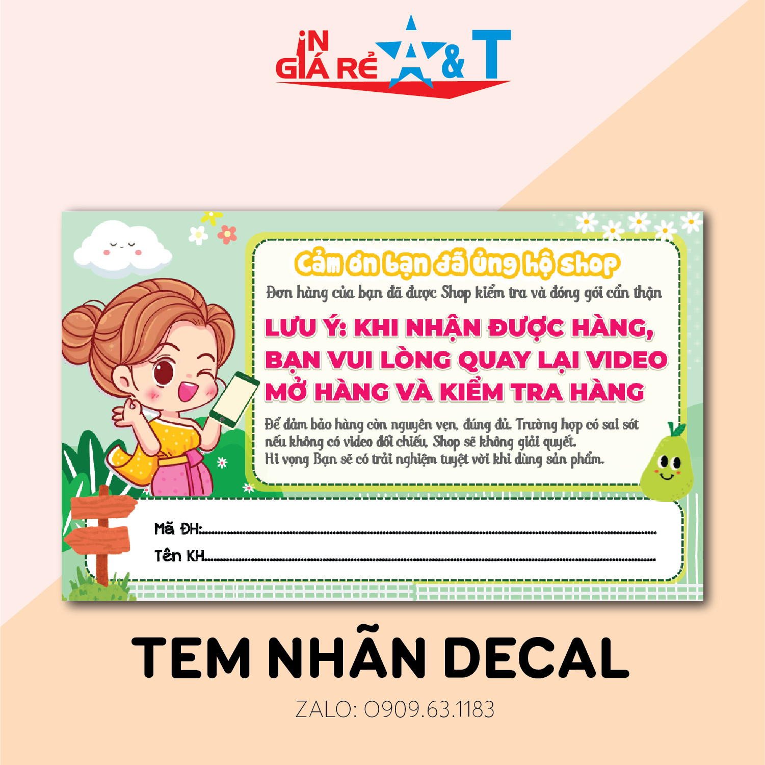 combo 100 Tem dán cảm ơn shipper, NHÃN CÁM ƠN SHIPPER-MẪU 6