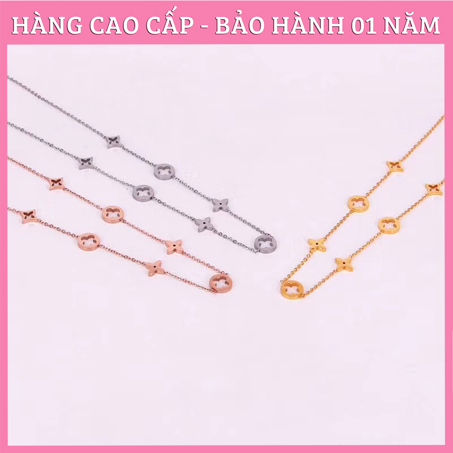 Dây chuyền nữ, dây chuyền titan ko đen mẫu lv02 cao cấp