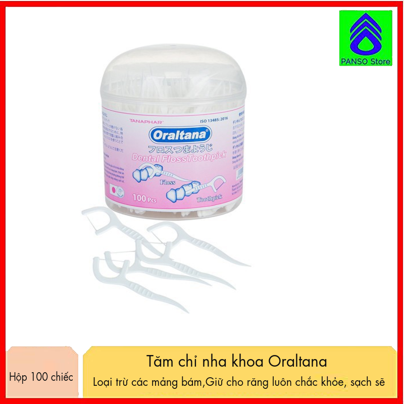 Tăm chỉ nha khoa Nhật Bản cao cấp Oraltana chống hôi miệng-Tăm chỉ kẽ răng, xỉa răng nha khoa y tế hộp 100 chiếc [PANSO Store]