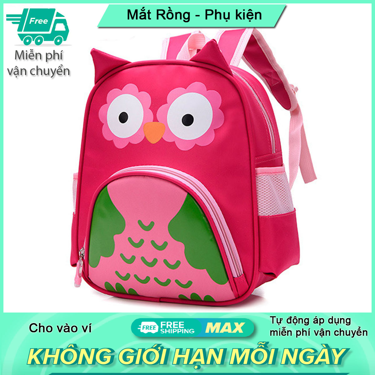 [Xả hàng] Balo hoạt hình chú hổ, chú ếch, chú gấu cho bé yêu đi mẫu giáo MMB024