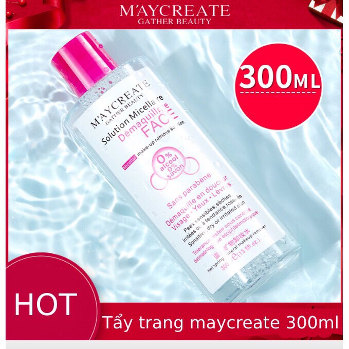 Nước tẩy trang Maycreate 300ml nội địa trung giúp da sạch bã nhờn