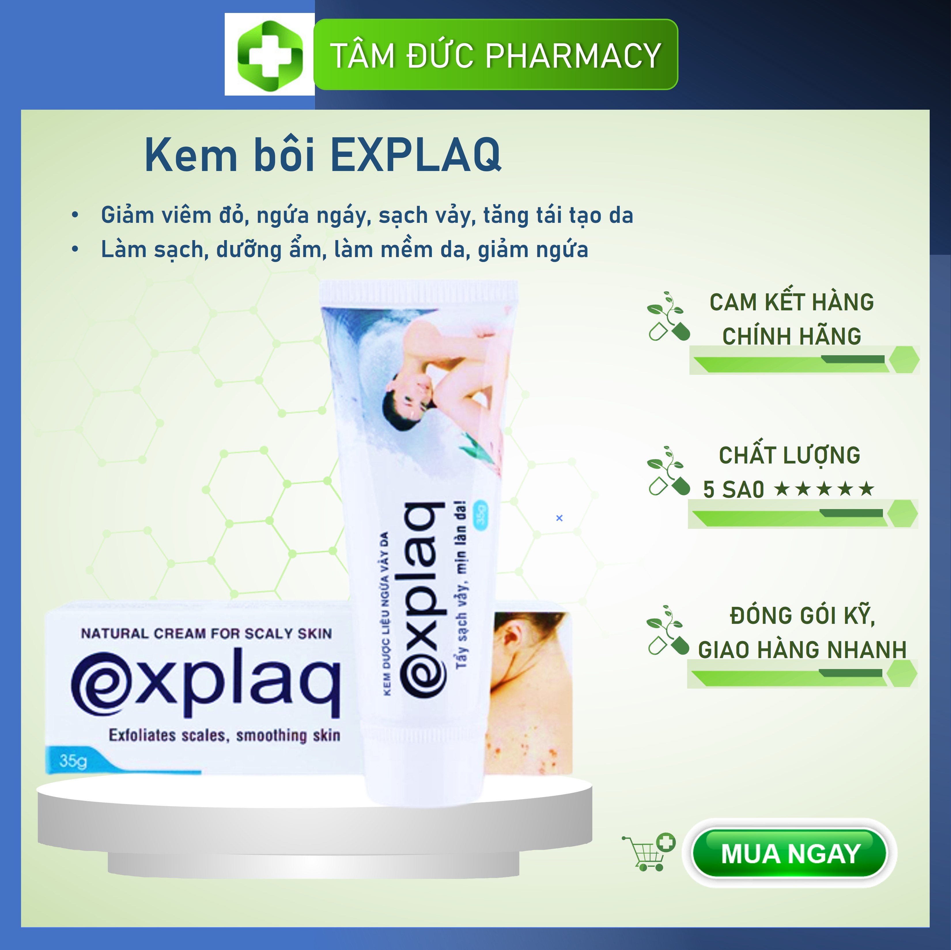 Kem bôi vảy da, tẩy tế bào chết explaq