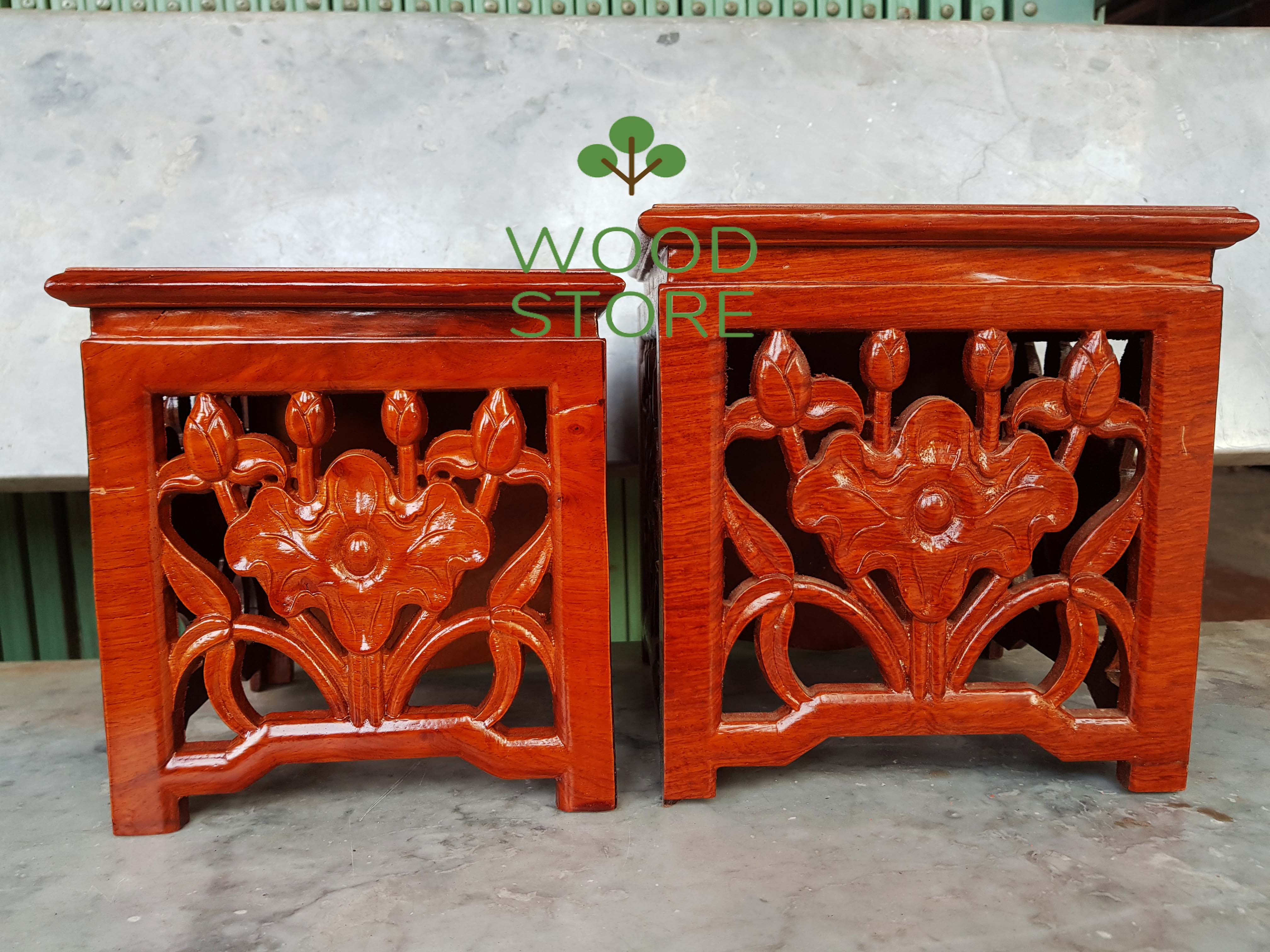 Nhất sơn hoa sen-Đôn hoa sen-Đôn gỗ hương