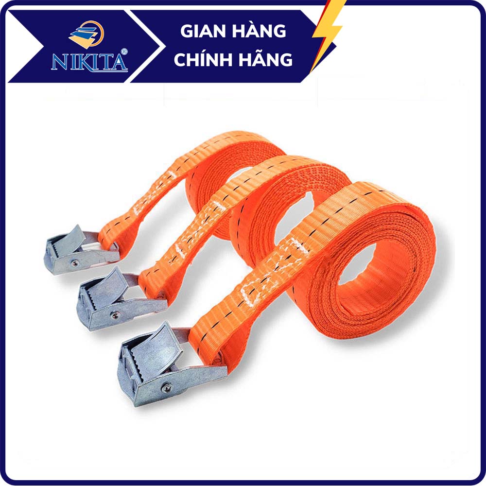 Dây Cảo Chằng Hàng, Buộc Hàng Bản Rộng 2.5cm - Dài 1-4m - NIKITA - đầu khóa tự động
