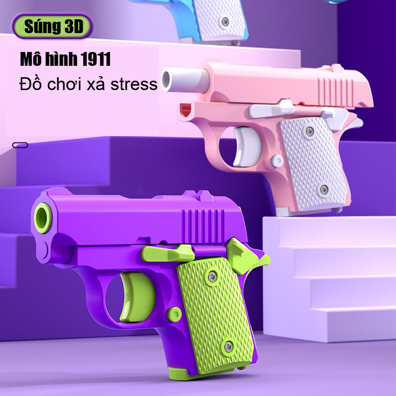 Đồ chơi súng cà rốt mini 1911 và dao 3D bằng nhựa ABS an toàn