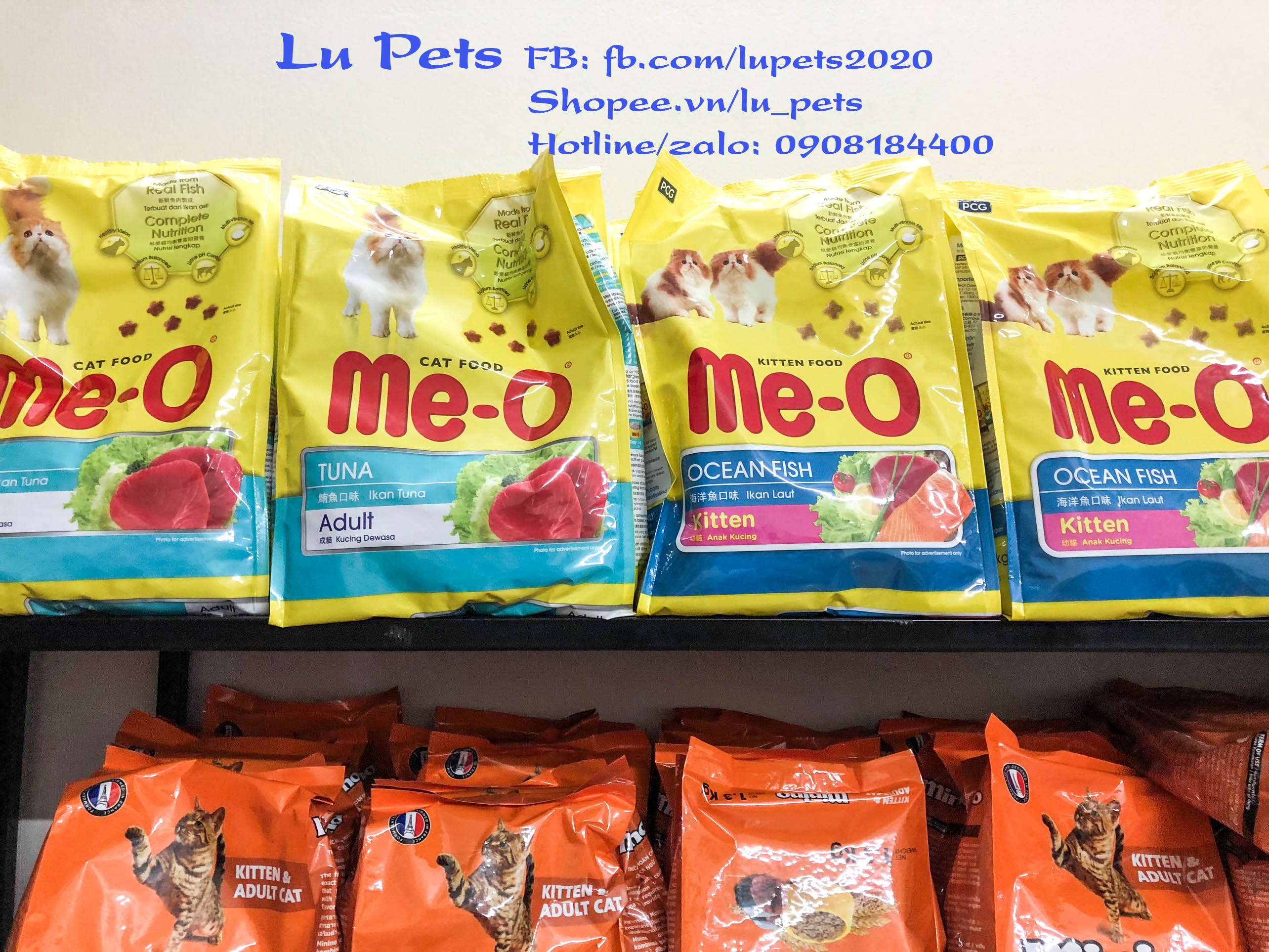 Hạt khô me-o kitten cho mèo con | thức ăn hạt khô cho mèo con vị cá biển ocean fish kitten me-o 400g