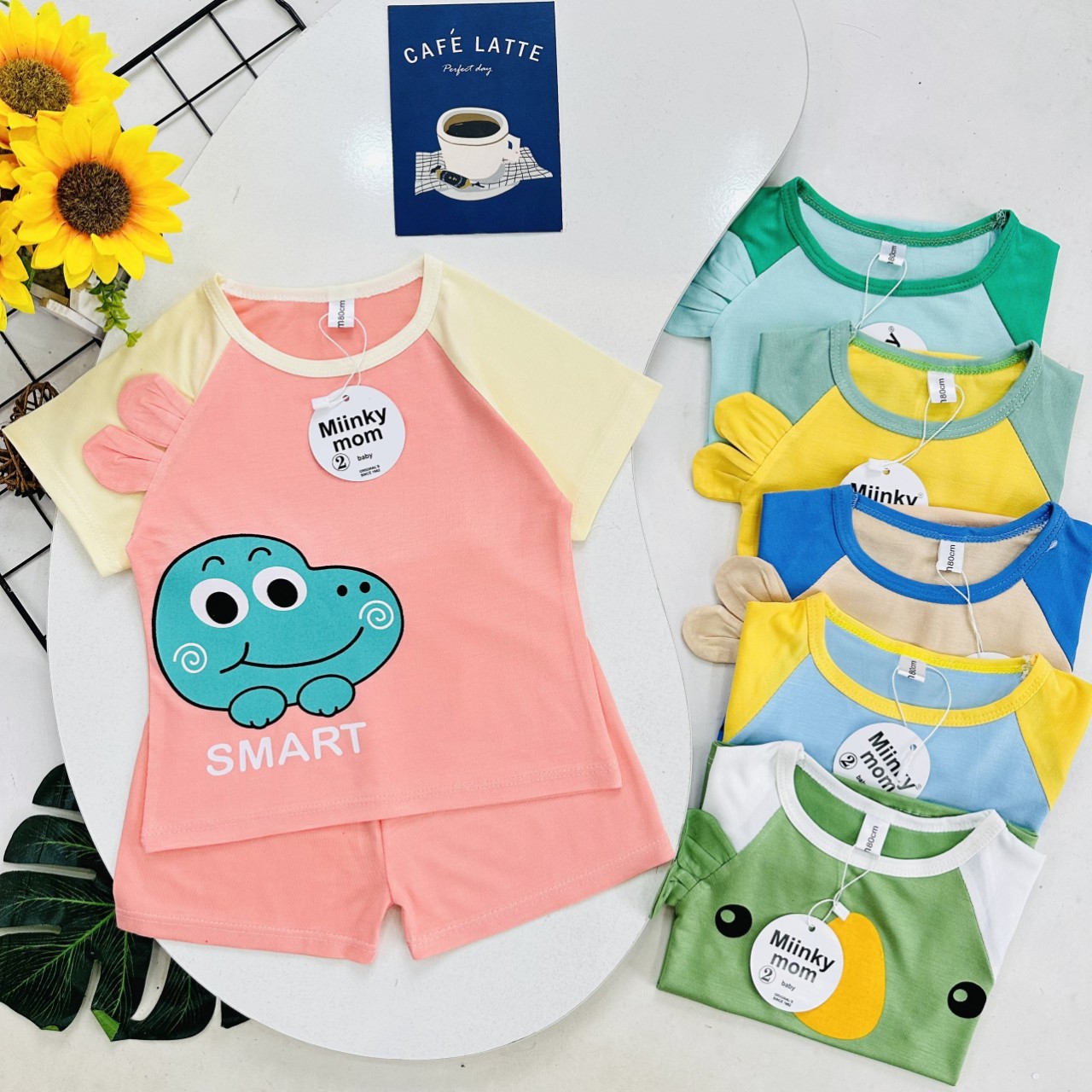 Bộ cộc tay bé trai , bộ cộc tay bé gái từ sơ sinh đến 14kg chất thun lạnh - jkids