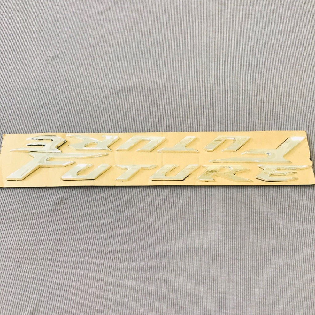 Cặp tem logo chữ nổi future xi bóng màu bạc