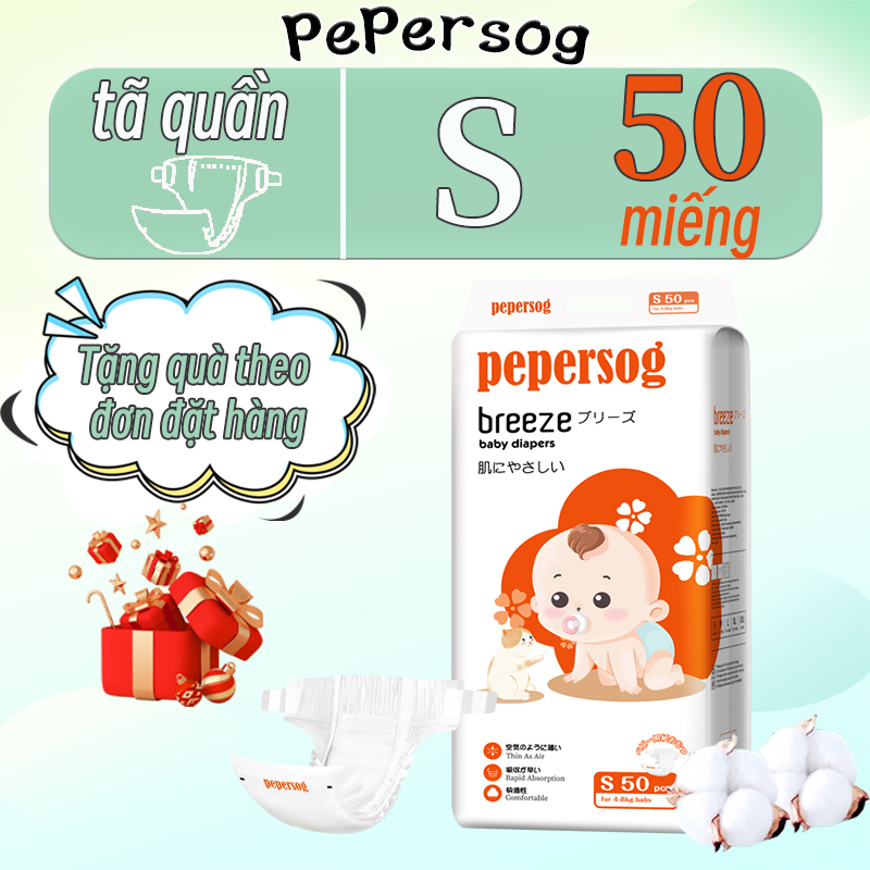 Đây là tả quần Tã Bỉm Quần Dán Cao Cấp Pepersog Tã Dán Sơ Sinh Cho Bé Trẻ Em Đủ Size S Newborn Nội Đị