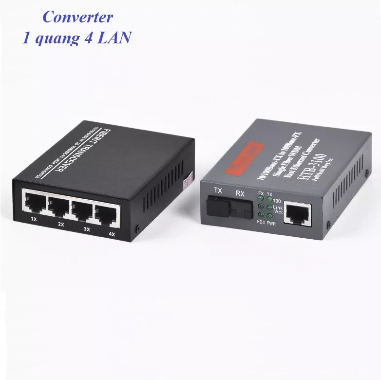Bộ chuyển đổi quang điện 1 quang 4 LAN - Converter quang