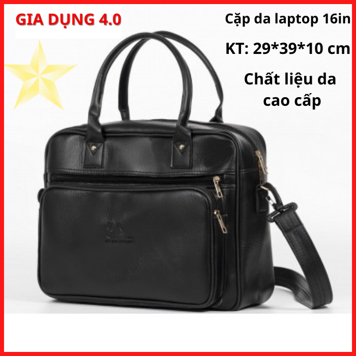 Cặp da công sở cao cấp cặp laptop 16in nhiều ngăn tiện ích