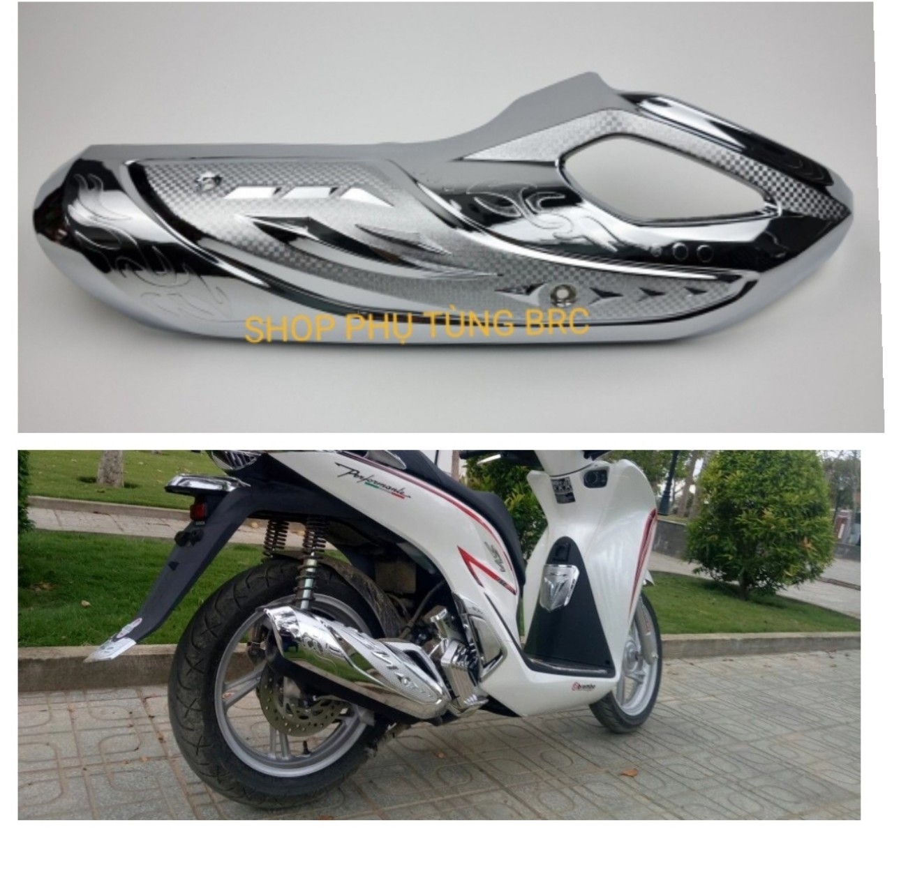 Ốp pô mạ CROM xe SH 2020, 2021  trở lên.