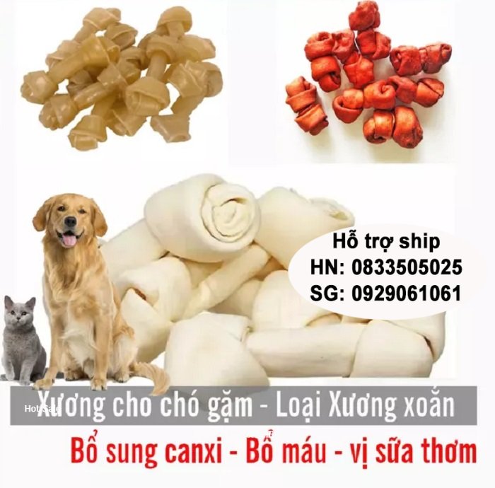 Doremiu- Lẻ 1c Xương xoắn 4cm - Xương nhai sạch răng bổ sung canxi cho chó dưới 5kg bánh thưởng cho chó