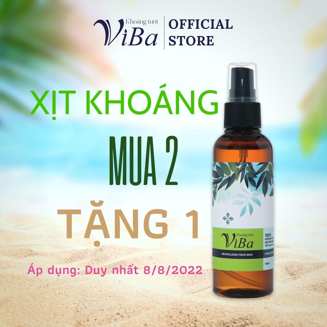 Xịt khoáng tươi viba cấp ẩm dưỡng da cân bằng ph giảm tiết bã nhòn xịt khoáng make up