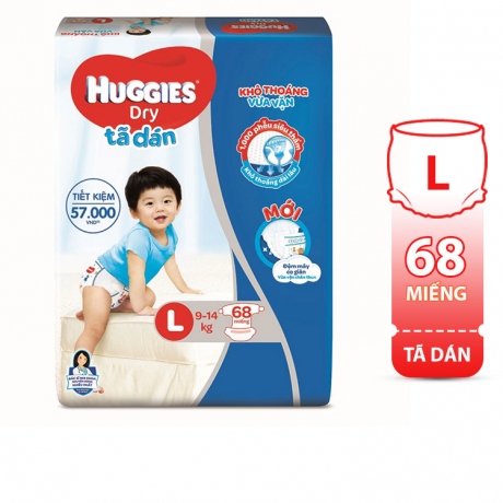 Tã dán huggies size l - 68 miếng