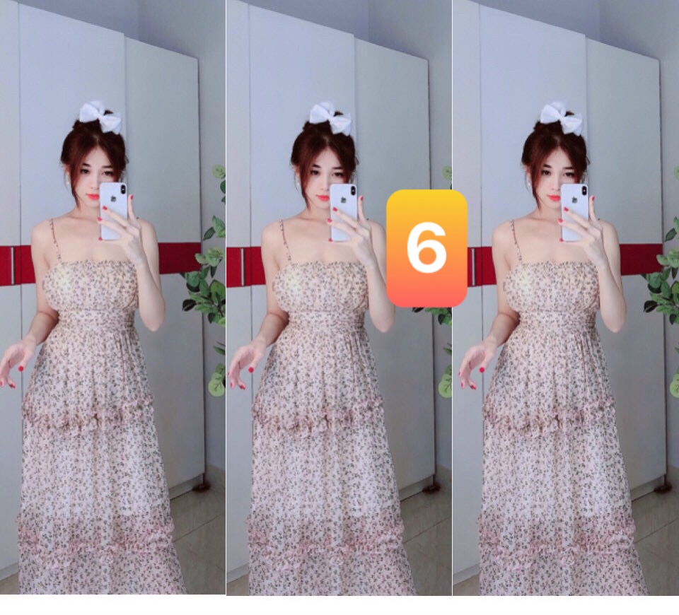 Đầm maxi 2 dây + ảnh thật