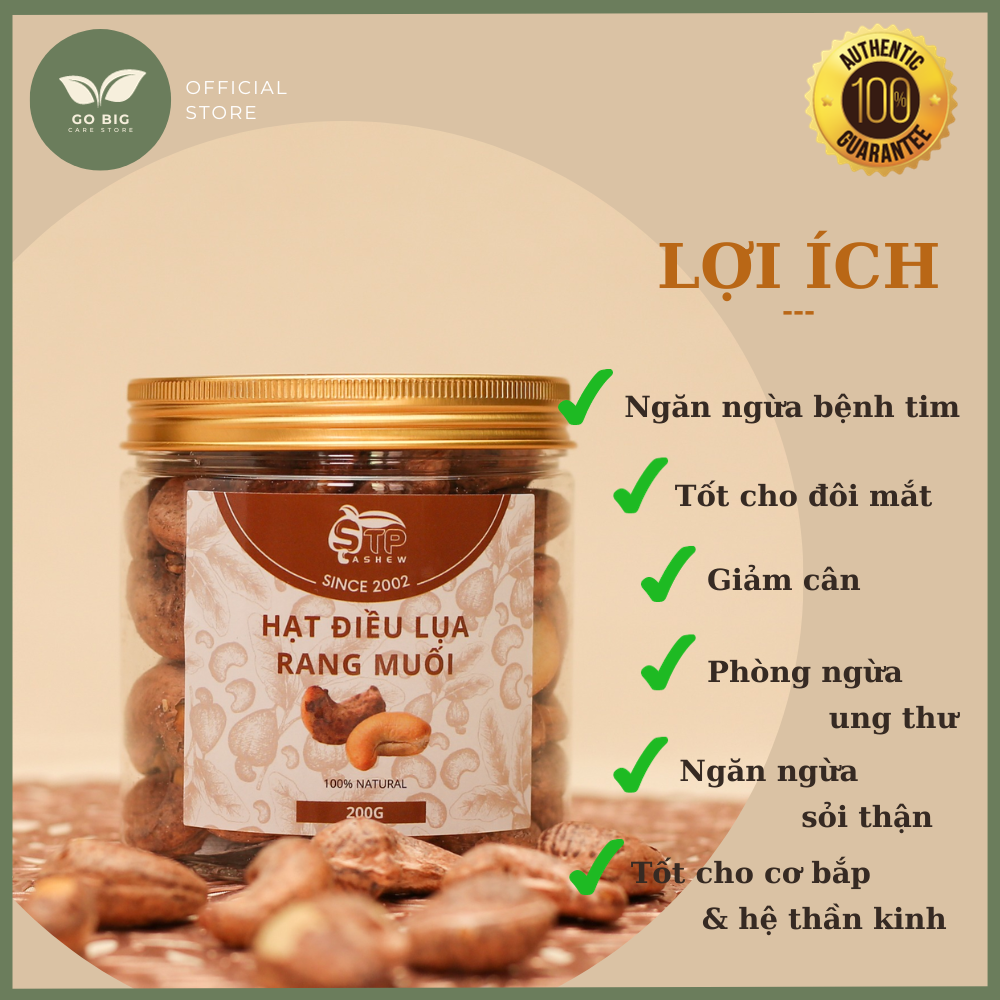 Hạt điều cao cấp lụa rang muối stp 200g