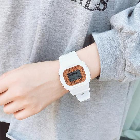 [HCM]Đồng hồ thể thao nữ SANOSI Sppors mặt chữ nhật dây cao su size 36x32mm