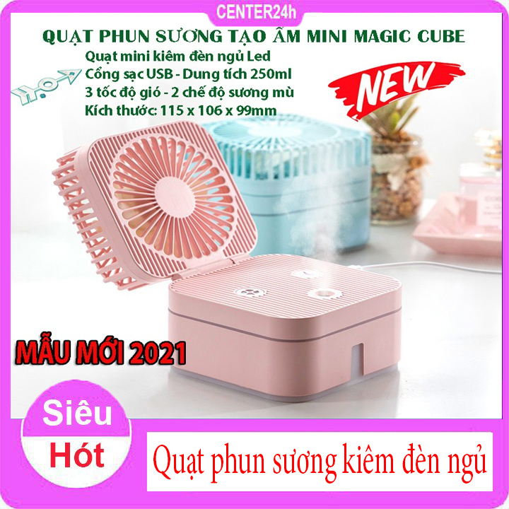 [Kiêm Đèn Led Ngủ]Quạt sạc mini có thể đặt bàn,quạt phun sương gấp gọn,quạt gia đình,du lịch,quạt sạc điện cầm tay,quạt gió Siêu Mát tiện lợi mang đi văn phòng,đi học thậm chí là làm đèn ngủ- 3 Chế Độ Mát