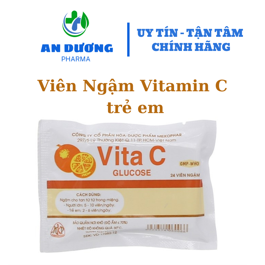 Viên ngậm vitamin c - vita c glucose mekophar bọc 24 viên ngậm