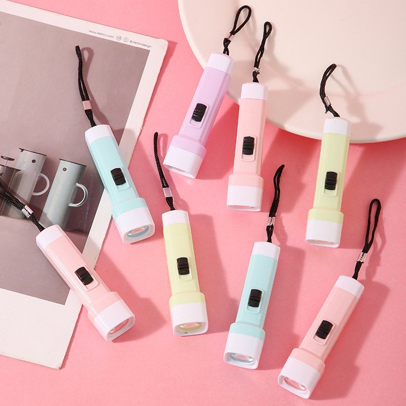 COMBO 5 MÓC KHÓA ĐÈN PIN MINI MÀU PASTEL/ TRONG SUỐT
