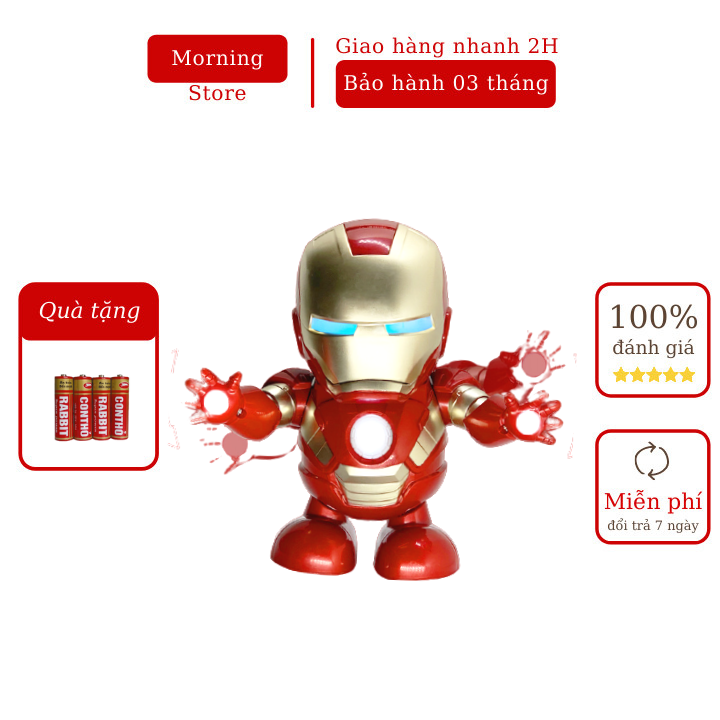Đồ chơi siêu anh hùng người sắt Iron Man Người Nhện Spider Man nhảy múa theo nhạc cực đáng yêu
