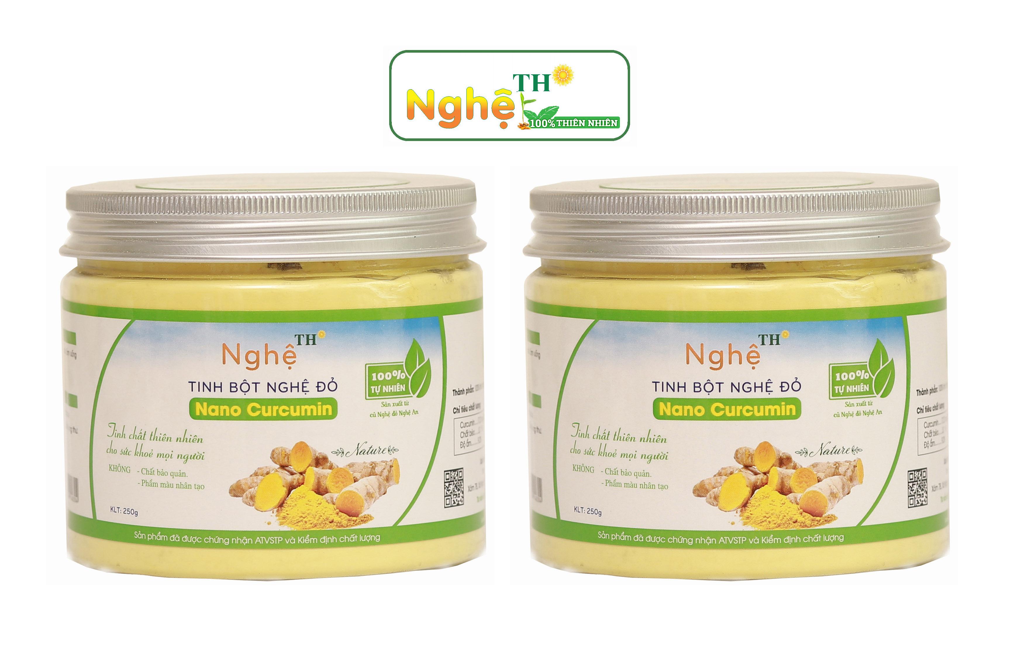 Combo 2 hộp tinh bột nghệ đỏ Nano curcumin TH nguyên chất 250g mỗi hộp