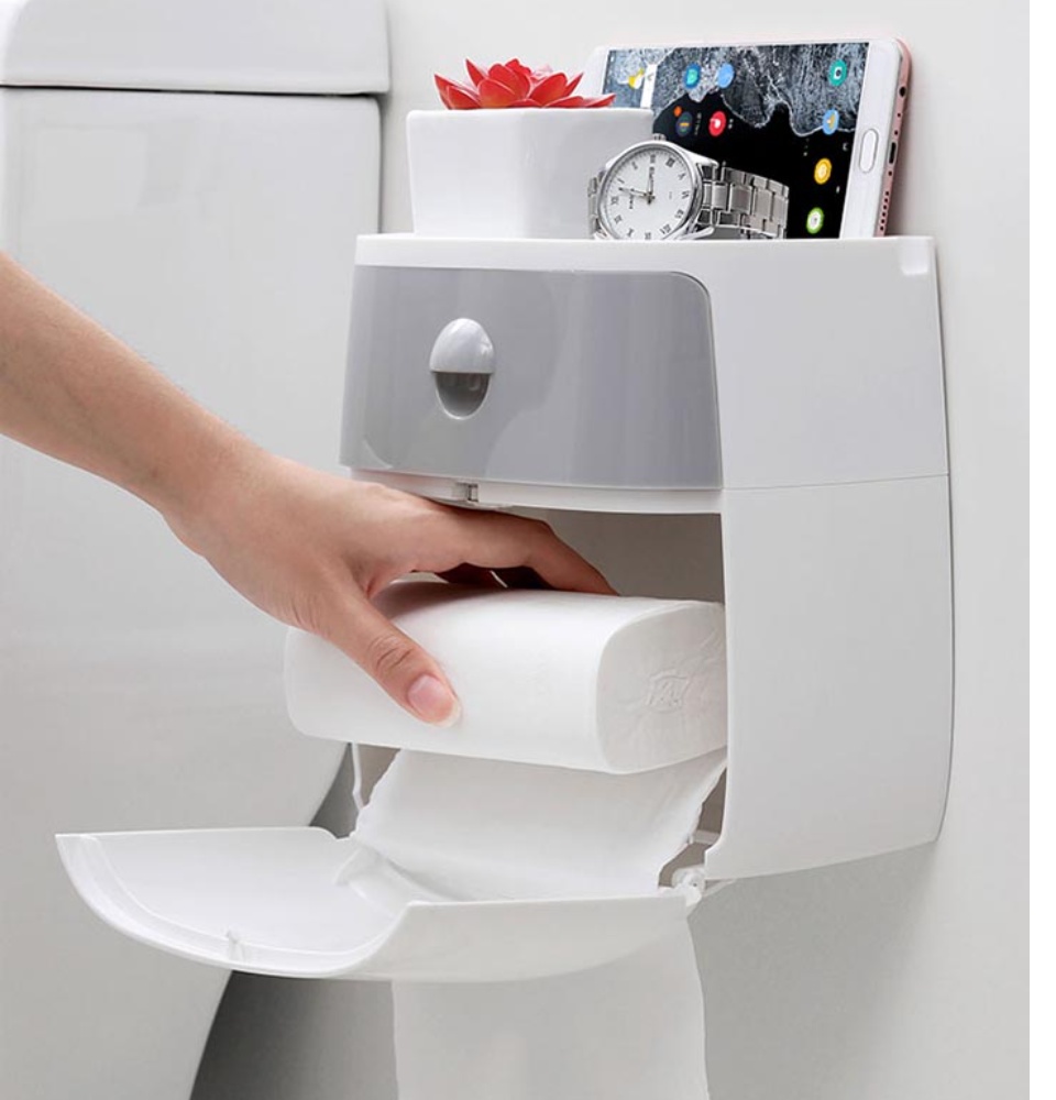 Hộp đựng giấy vệ sinh, đựng giấy toilet đa năng không thấm nước cao cấp Ecoco.