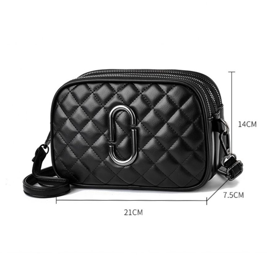 Túi xách nữ đeo chéo trần trám mềm chữ 0 2 ngăn - DC15