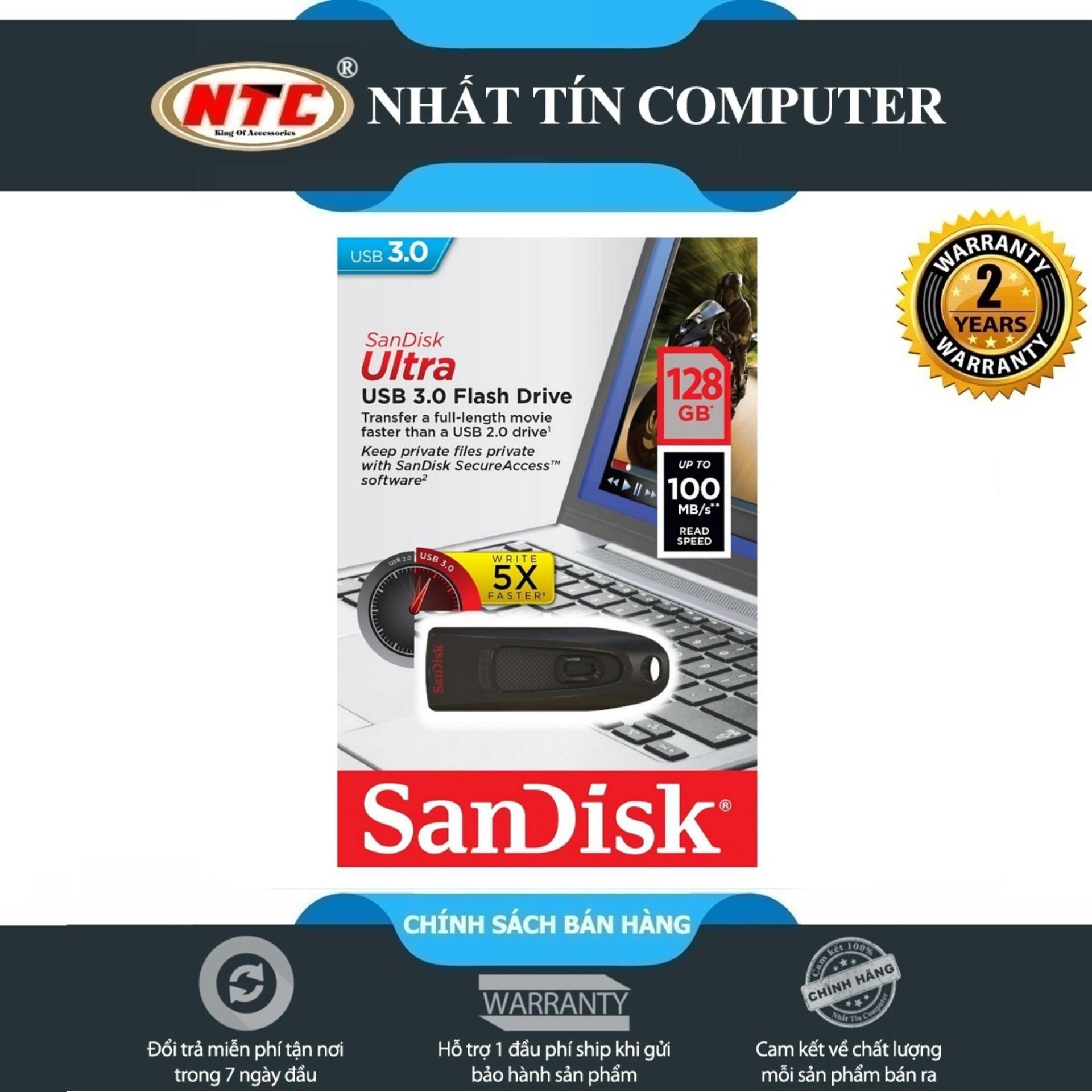 Usb 3.0 sandisk ultra cz48 128gb 100mb/s - nhất tín computer