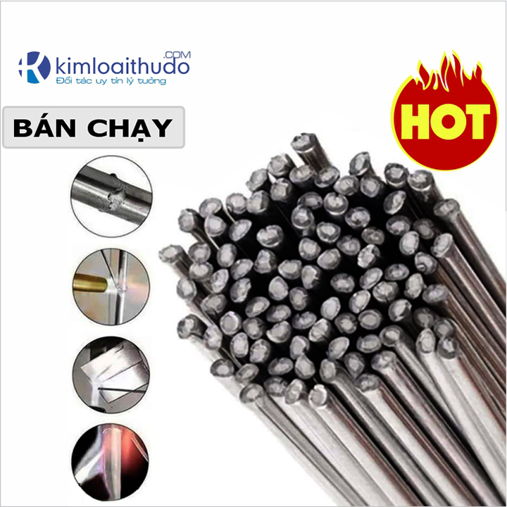 Que hàn nhôm hàn điều hòa, điện lạnh FC400 size 1.6mmx500mm (Vỏ màu Cam), hàn nhôm mỏng tốt, hàn nhôm với nhôm, hàn két nước