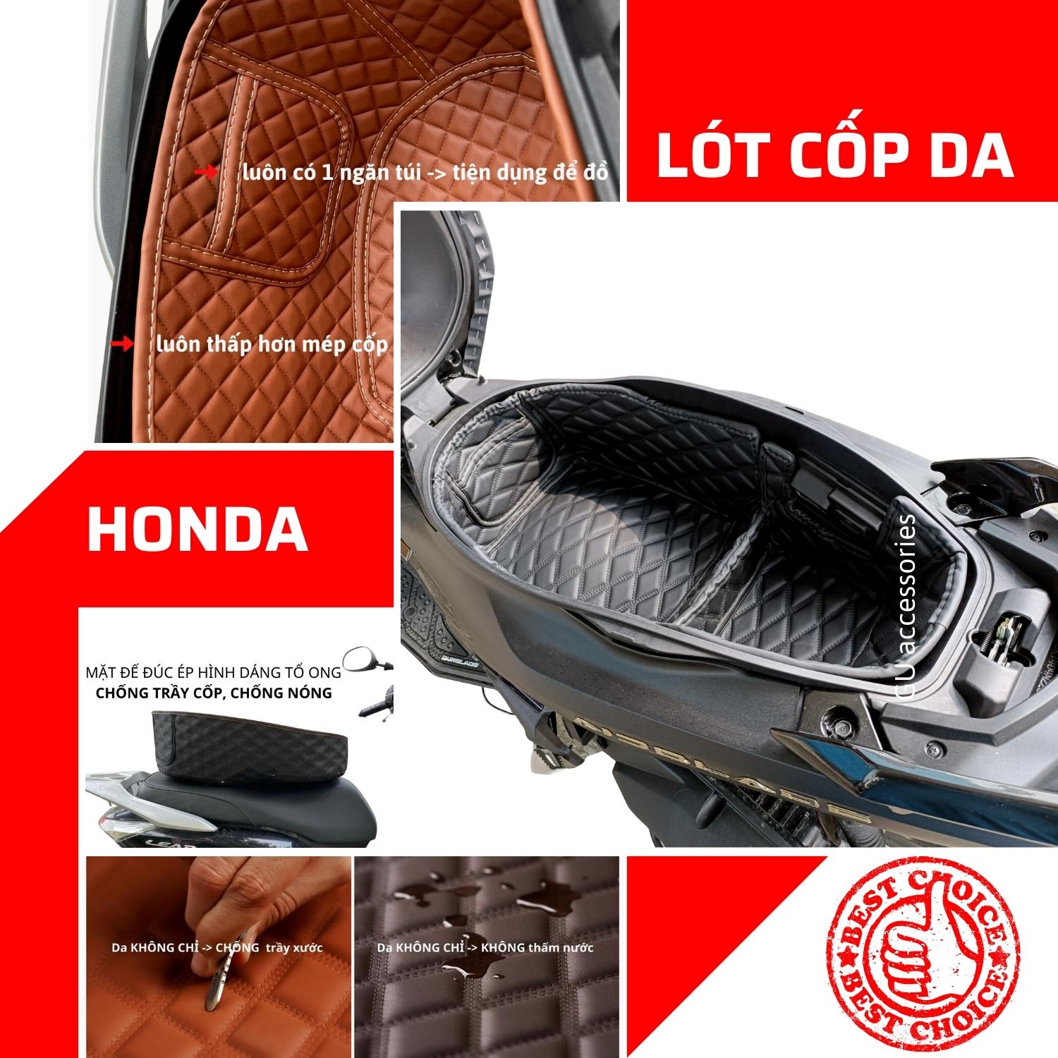 Lót cốp xe máy HONDA AB 125 150 160 AirBlade Mới chất liệu da cao cấp cách nhiệt thiết kế có túi tiện dụng phong cách hiện đại sang trọng GU
