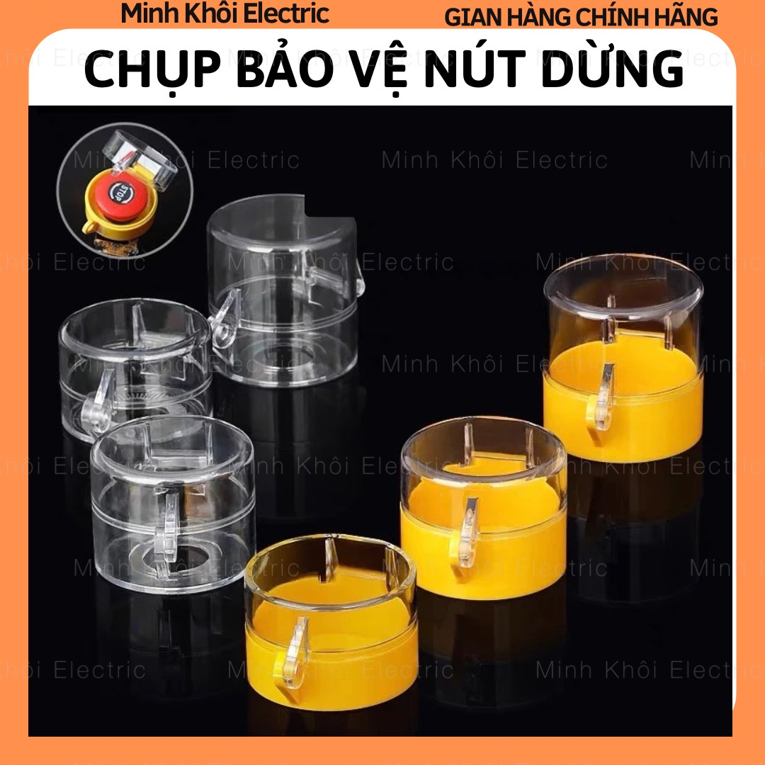 Nắp chụp bảo vệ nút dừng khẩn cấp phi 22mm, vòng bảo vệ nút dừng,vòng chụp bảo vệ, vỏ bảo vệ nút stop,vòng đệm tròn