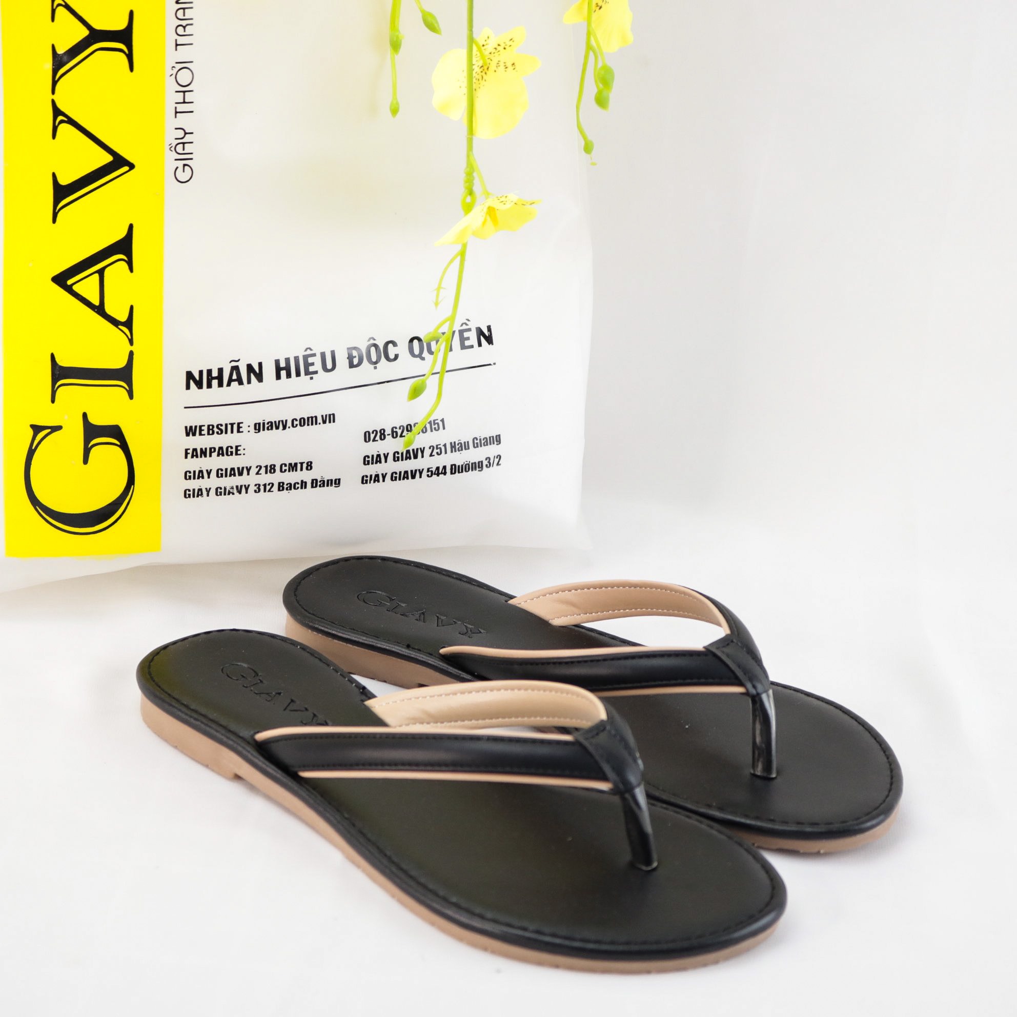 Dép kẹp nữ quai mảnh phối màu NK131 - GIÀY GIAVY