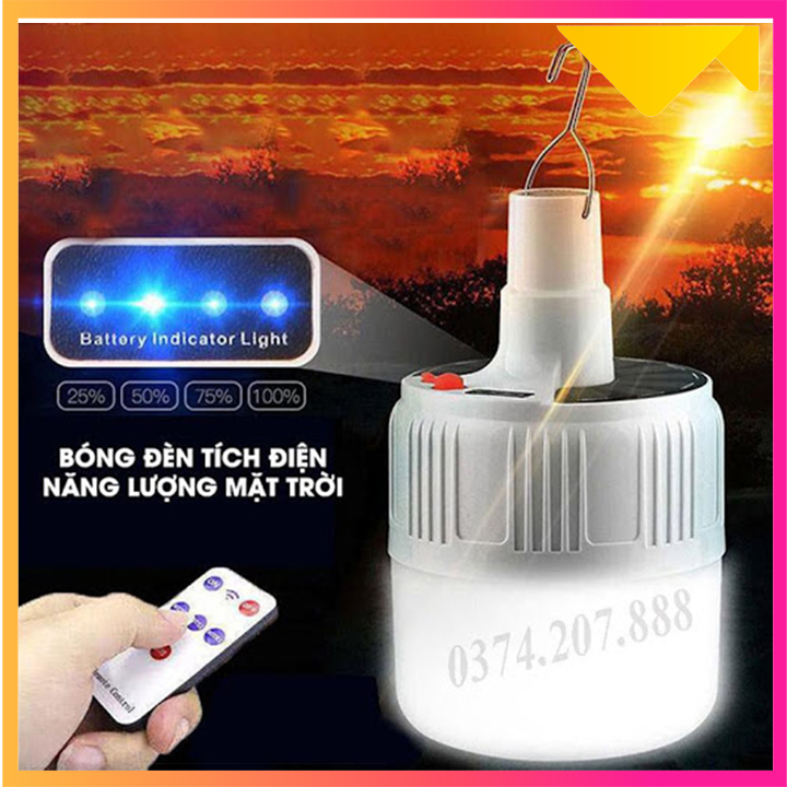 Đèn tích điện có điều khiển từ xa,Đèn sạc tích điện siêu sáng, Bóng đèn tích điện 5 chế độ sáng tùy chỉnh