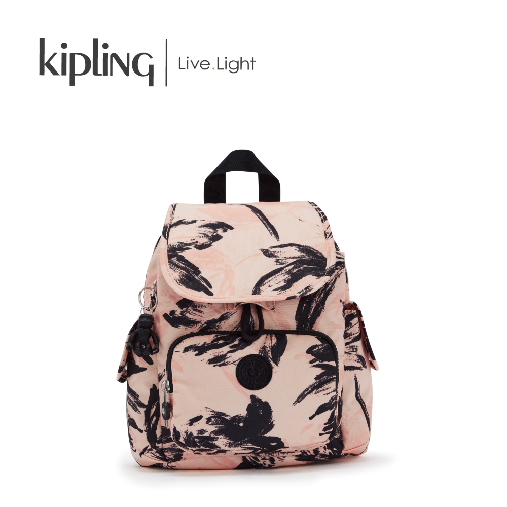 Kipling balo city pack mini - coral flower / bright palm - huki4628
