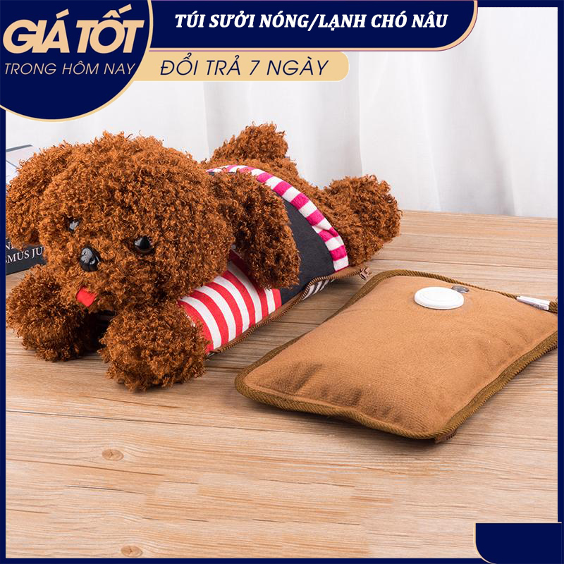 Túi sưởi- Túi sưởi hình chó bông - Túi chườm hình chú chó xù - Túi chườm sưởi ấm giảm đau hiệu quả hiệu, Túi sưởi, chườm nóng đa năng hình thú đáng yêu