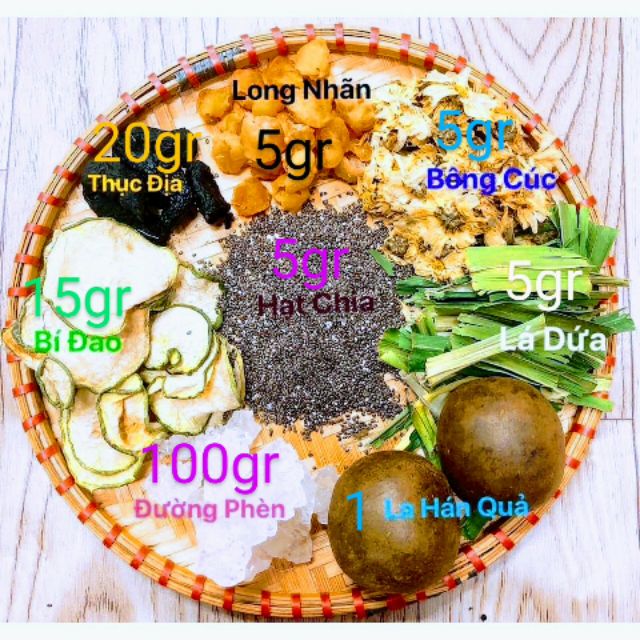 Trà sâm bí đao la hán hoa cúc đường phèn.. - 2 quả la hán