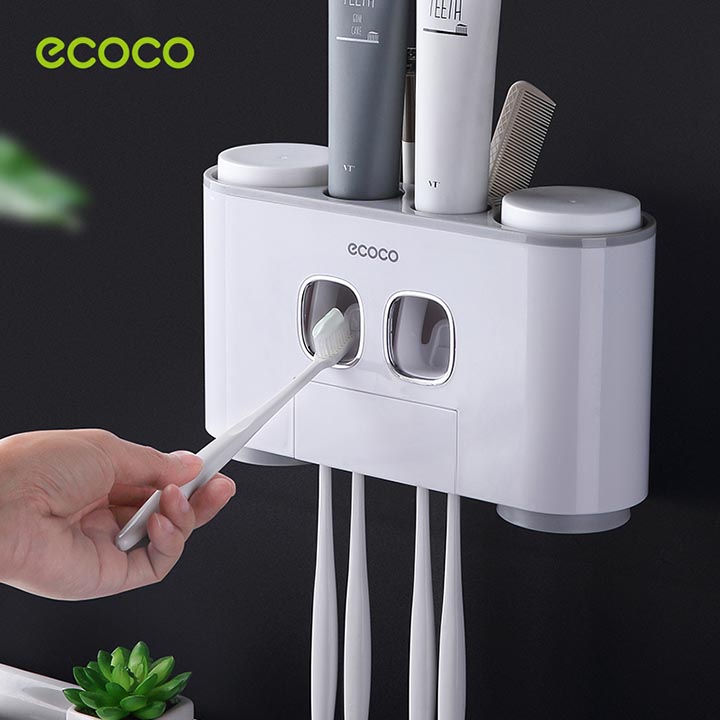 Bộ nhả kem đánh răng cao cấp tự động ECOCO - tặng kèm 4 cốc