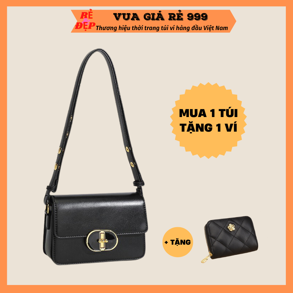 Túi xách đeo chéo nữ khóa xoay thiết kế basic thời trang size 20 DC868
