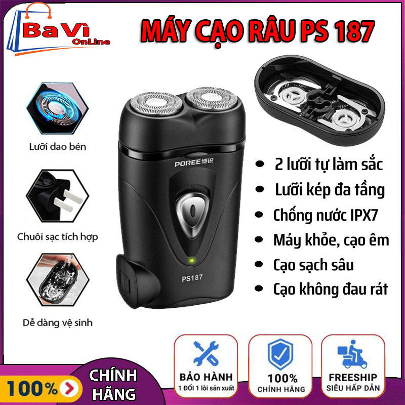 Máy cạo râu điện đa năng, dao cạo râu điện cầm tay sạc USB, máy cạo râu nam cao cấp, máy cạo râu mini, máy cạo râu ps187 2 lưỡi cạo, cạo khô cạo ướt tiện lợi, máy cạo râu, máy cạo râu nam đa năng, máy cạo râu nam