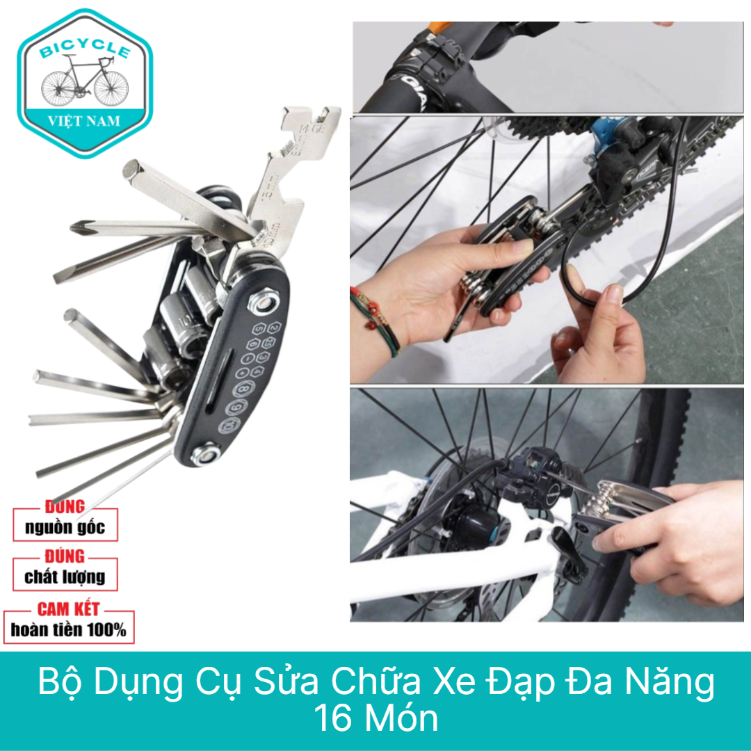 Bộ dụng cụ sửa chữa xe đạp đa năng 16 món