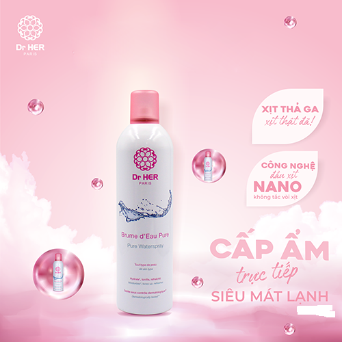 Xịt khoáng cấp ẩm da Dr her Paris 400ml