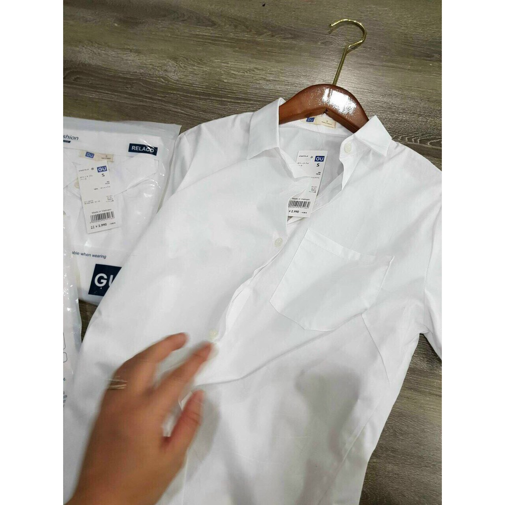 Áo Sơmi Gu Ngắn dáng xuông