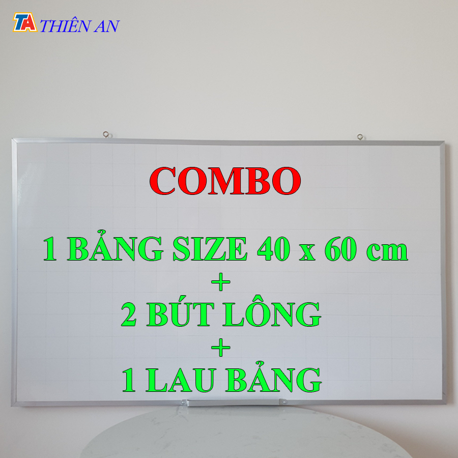 Combo 1 bảng viết bút lông size 40x60cm + 2 bút lông bảng + 1 lau bảng